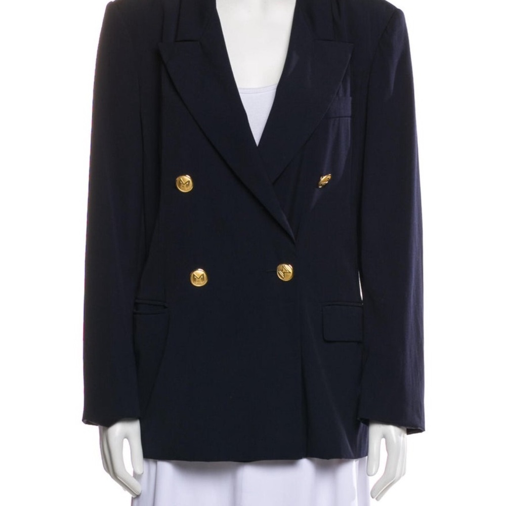 MaxMara Blue Blazer with Gold Accents